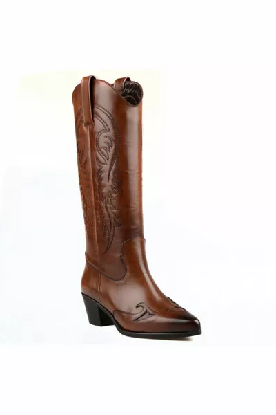 Women's Brown Cowboy Boots Leather