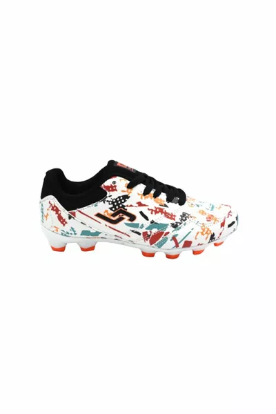 Multi  Colorful Kids Football Boots White