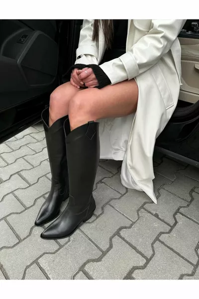 مي لوز الغربية أحذية رعاة البقر النسائية أسود