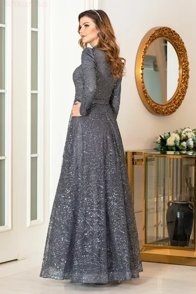 Silvery Stone Nilda Abendkleid - Grau