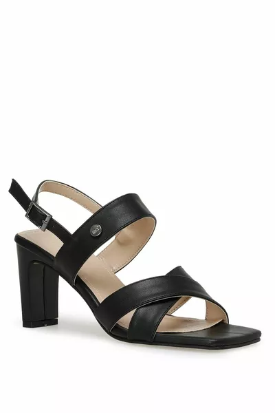 Schwarze Damen Sandalen mit Absatz