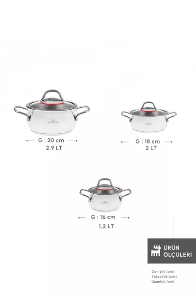 Emirgan Induction-Based 6-Piece Steel Midi Set