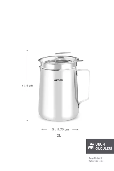 وعاء قلي ستيل محب المطبخ بسعة 2 لتر