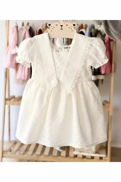 طوق مفصل أبيض فيستو طفل طفلة اللباس