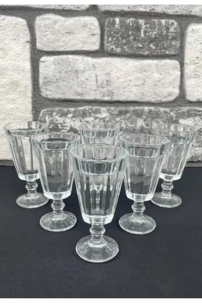 6 Lı Kahve Yanı Su Bardağı Seti Flüt Bardak Modeli  ml