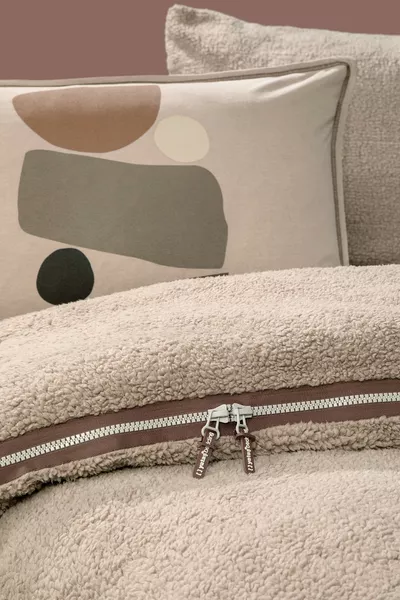 Комплект за спално бельо с одеяло Coverme Stone за единично легло - Бежов