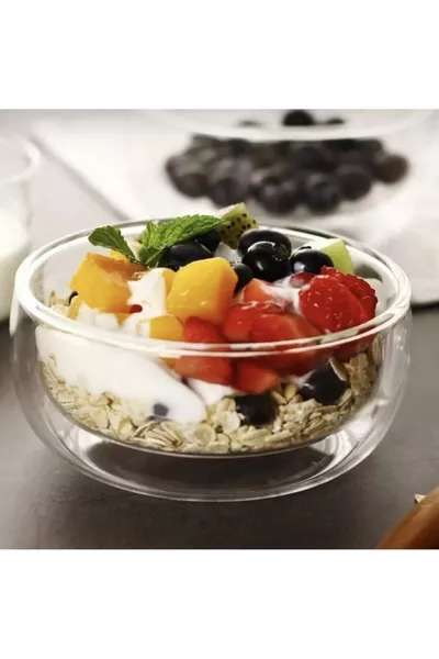 Cam Kase Borosilikat Cam Çift Cidarlı Çorba Tatlı Kasesi  ml Sunum Kasesi