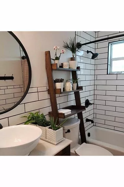 Natuurlijke Houten Badkamer Organizer Hout Plank Boven Toilet  Cm