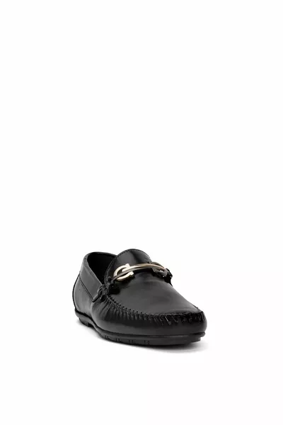  Herren Loafer Schuhe aus echtem Leder Schwarz