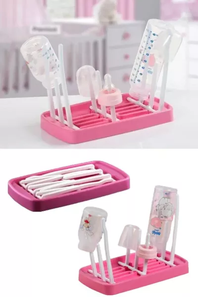 Pratik Biberon Kurutucu Katlanabilir Taşınabilir Çok Amaçlı Pembe