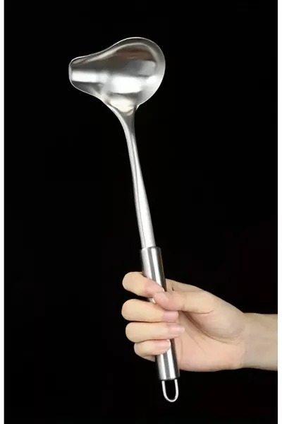 Twisty 1 бр. лъжица за сос с дълга дръжка  см, от неръждаема стомана с форма на патешка човка