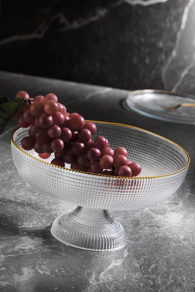 Loren Footed Bowl with Gold Gilding