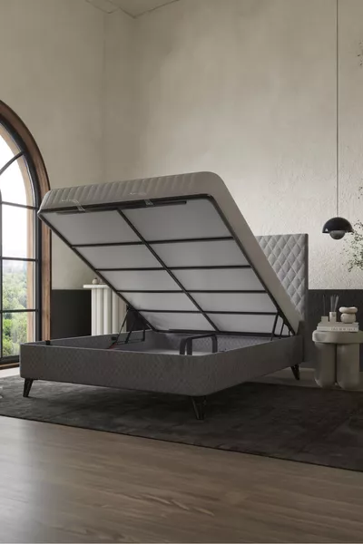 Pro Double Bed Set / Orthopedic Mattress - Base - Headboard / 3-Piece Bed Set