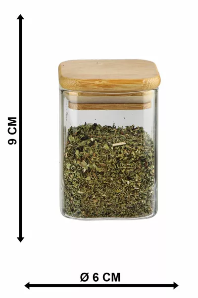 جرة زجاجية فاخرة بسعة ... مل مع غطاء من الخيزران