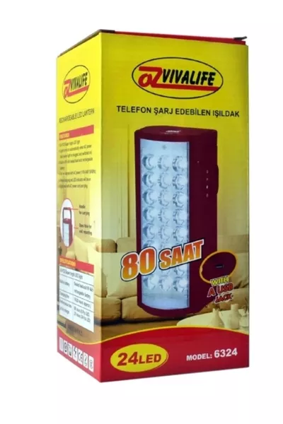 Преносим LED фенер с  LED, USB, може да зарежда телефон,  часа непрекъсната светлина ()