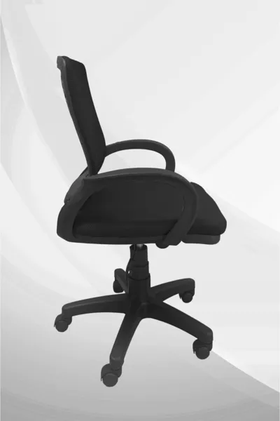 Sedia da ufficio, studio o studio per studenti Porziyon Depar in plastica con rete, nera