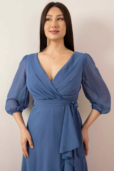  مزدوج الصدر طوق الفقراء كم تنورة والون اللباس