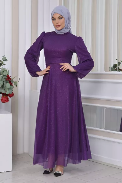 بريق تول الحجاب فساتين السهرة