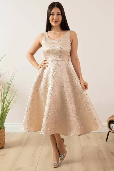 فستان بريق سميك بحزام 