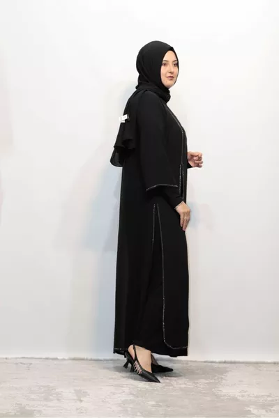 PLUS SIZE FRONT THAT IS, STONE CHIFFON EVENING DRESS