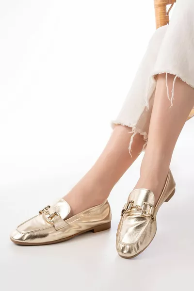  Accessorio Fibbia Oro Casual Ballerine Donna