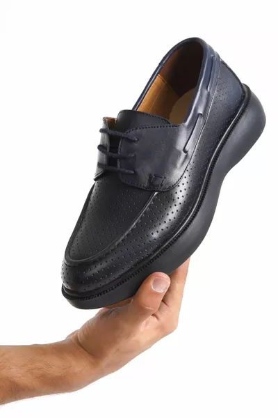 % echt leer, hoge zolen, loafer schoenen voor heren