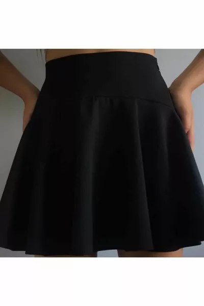 Schwarzer Mini-Shorts-Rock für Damen