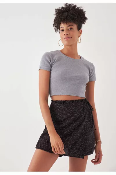 Юбка из шорт на резинке с завышенной талией