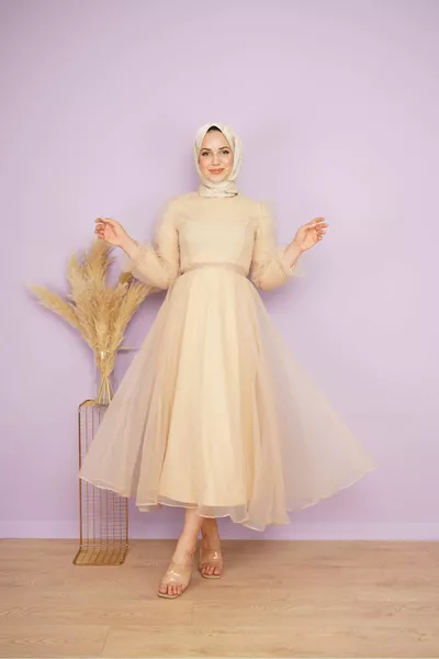 Robes de soirée en organza ceinturées