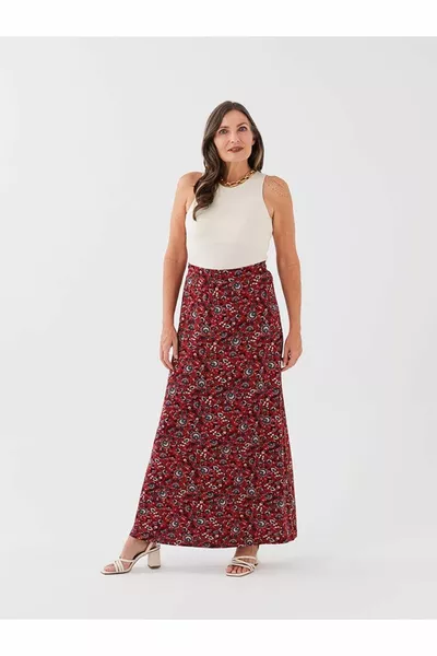 LCW Grace Jupe Femme Élastique À Motifs A Ligne