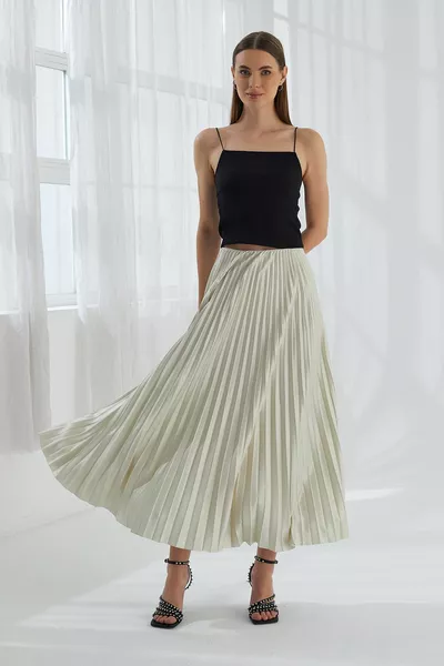 Jupe plissée brillante pour femme 