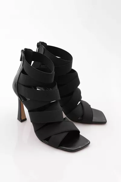  المرأة الظهر بسحاب أحذية السهرة الكعب