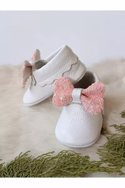 Sofia Детские мокасины из натуральной кожи с розовыми камнями