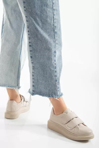 Balloon Sole 2 Velcro Nude Women's Sneakers