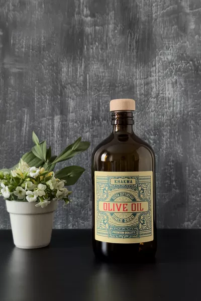  ml Black Italian Glass Oil Dispenser Vintage Oil Bottle 