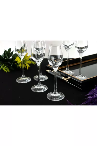 LAV - Set di 6 Bicchieri d'Acqua da Caffè Elegante in Cristallo