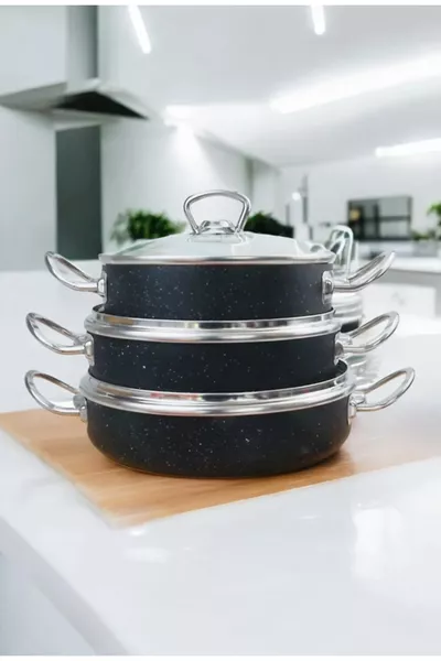 Ensemble de poêles à omelette en granit Meşeler ** cm (CASSEROLE BASSE)