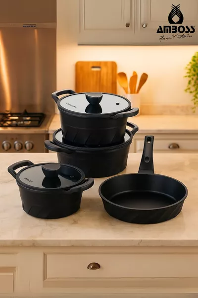 Kuvars Kuvars 7 Parça Döküm Set Siyah