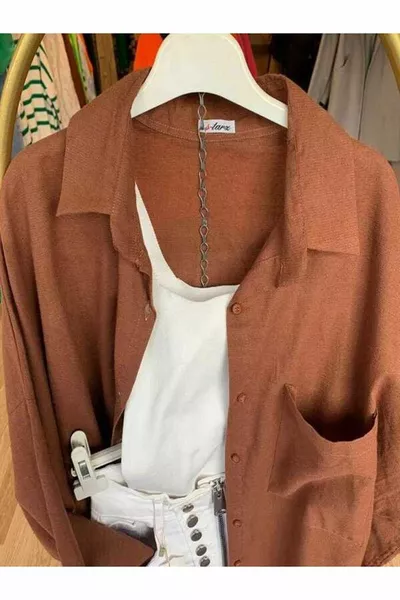 Chemise en lin oversize pour femme Nouvelle saison Chemise d'été en lin