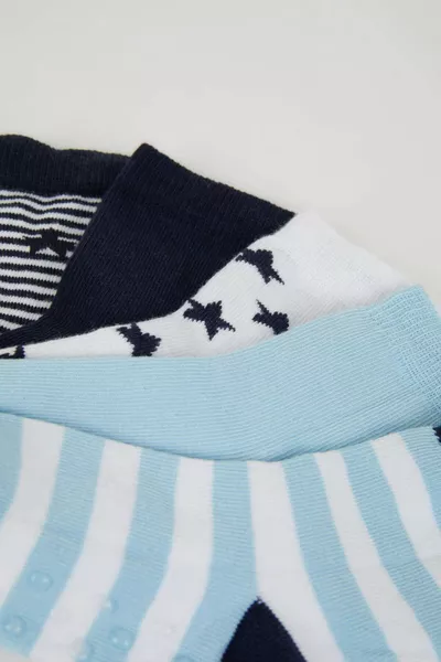 جوارب قطنية طويلة خالية من الخياطة للرضع الذكور، 5 قطع NS