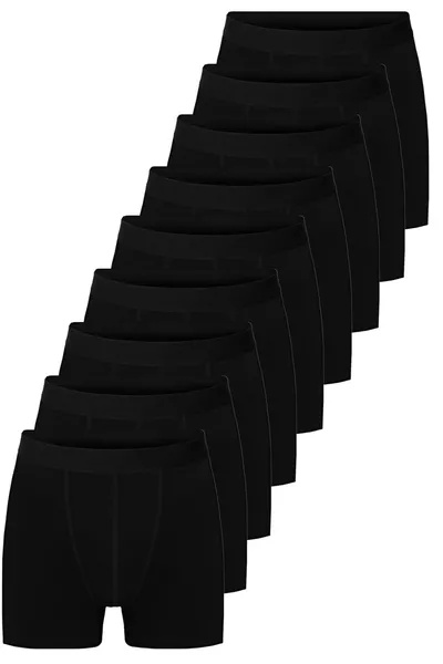 Boxers en coton pour homme noirs, paquet de 9