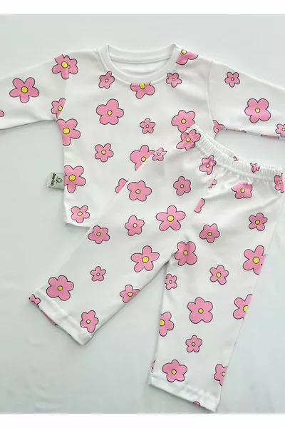 Baby Pajamas Long Pink Flower Pattern % Cotton Newborn Children Pajamas