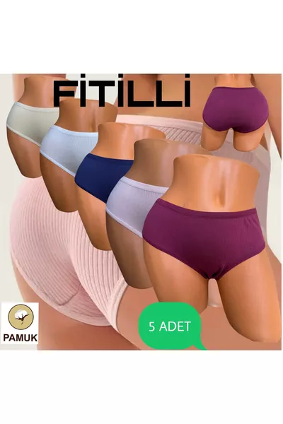 5er-Pack Rippbaumwoll-Slips (EXTRA WEICH-ELASTISCH)