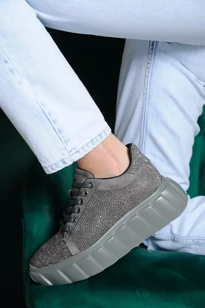 Детайлни маратонки Willy Grey Stone