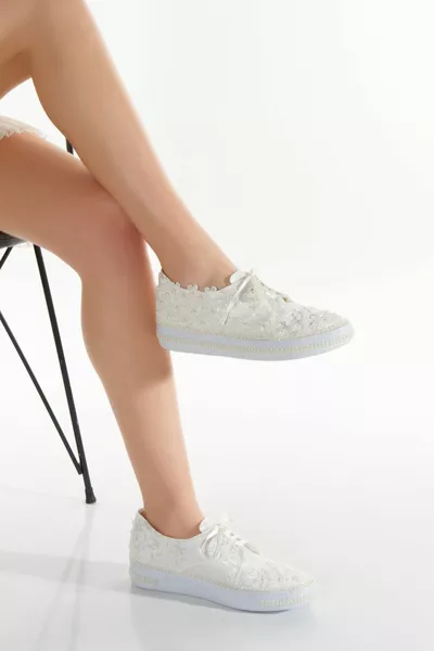 Semelle basse abondant perle modèle de sport robe de mariée chaussures de soirée