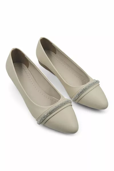 Lena Ecru Ballerine Donna Ecopelle