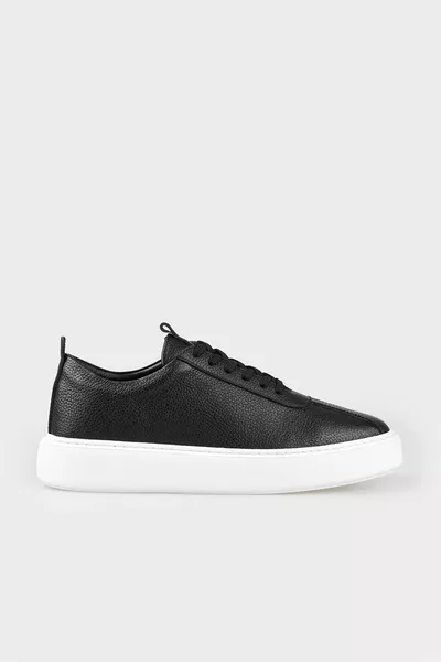 Zwart Leren Heren Sneakers