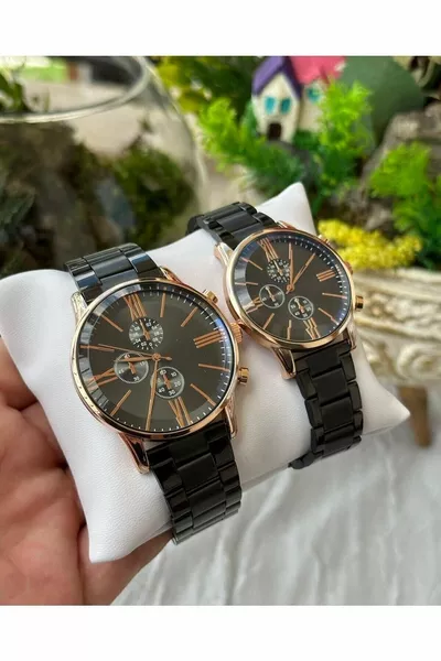 ساعة مزدوجة ، ساعات عيد الحب ، علبة فولاذية ، مجموعة ساعة اليد (لا يشمل السعر السوار.)