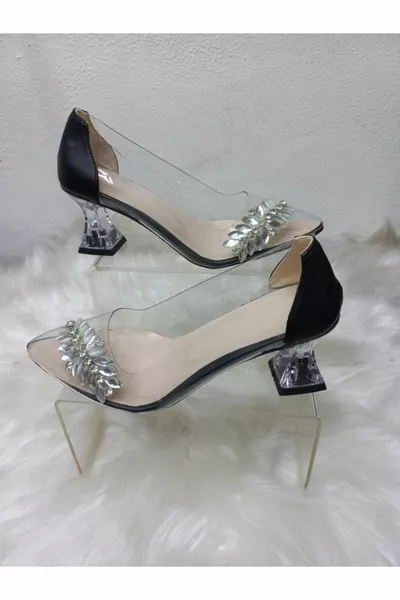 Principessa Trasparente Tacco Pietra Abito Da Sera Stiletto