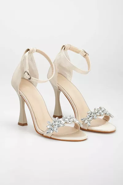 نسائي واحد الفرقة حجر الساتان عالية  سم أحذية السهرة الكعب